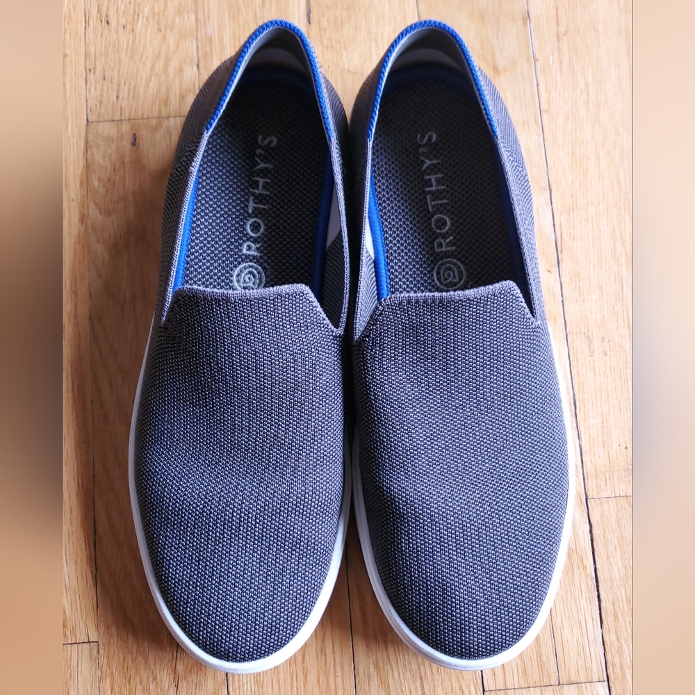 Rothy's Steel Grey Original Slip-On Sneakers, sz 9.5